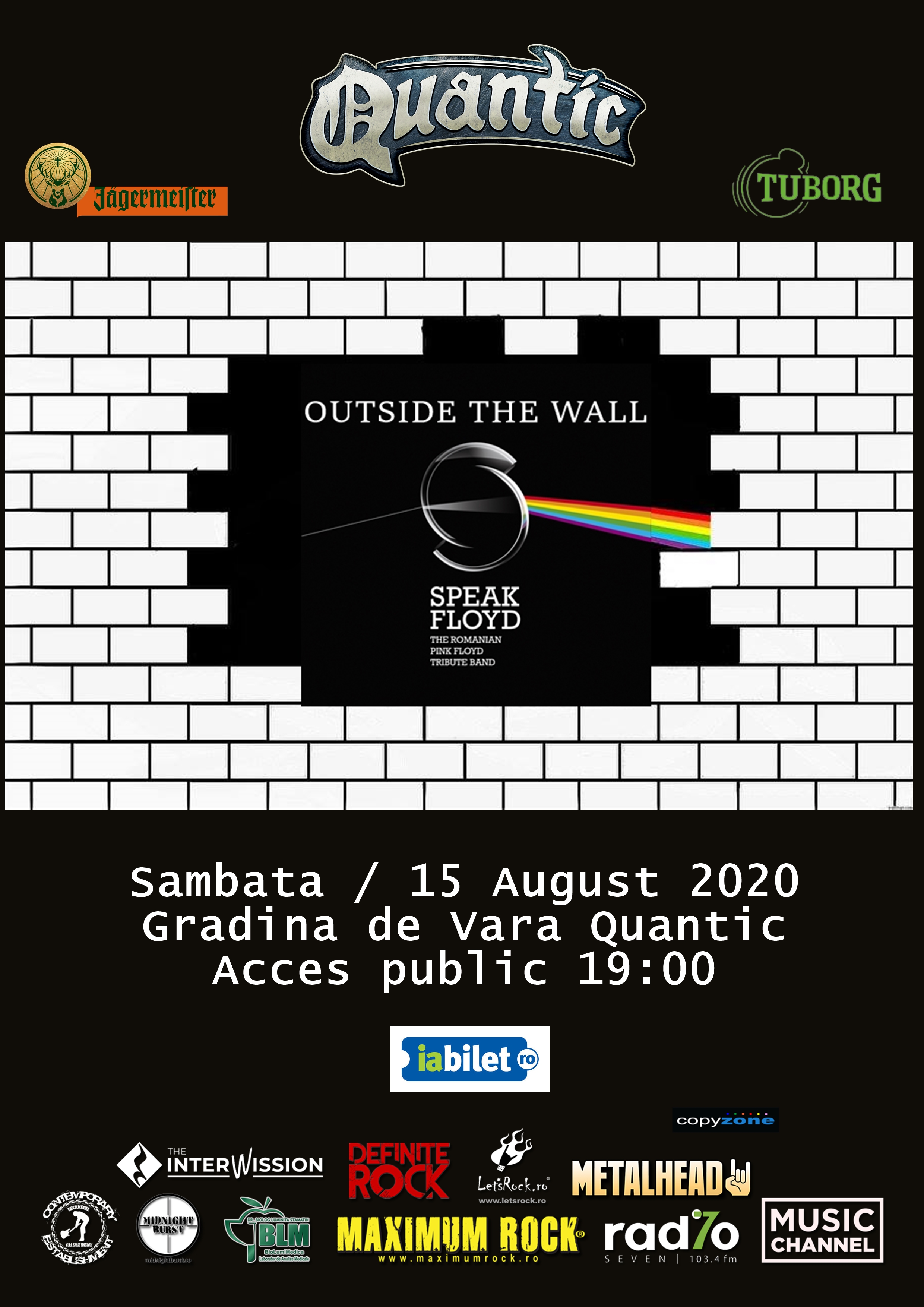 SPEAK FLOYD live la Quantic – sambata, 15 august 2020,