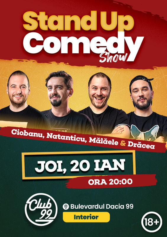Stand up comedy la Club 99 cu Andrei, Natanticu, Malaele si Dracea